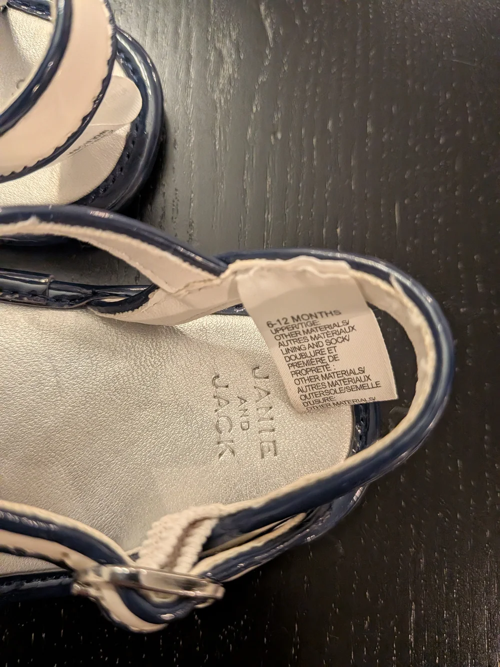 Janie and Jack Kids Navy and White Patent Sandals